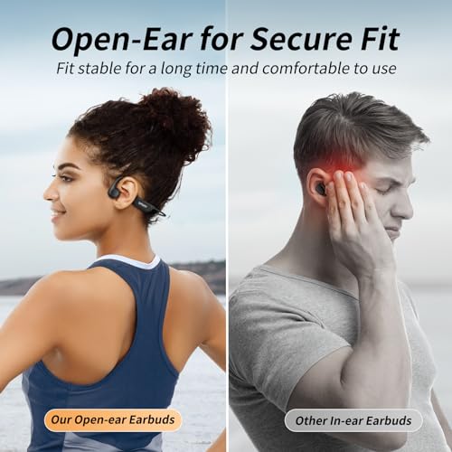 CXK X14 Bone Conduction Headphones Black Bluetooth 6.0 Open Ear 10 Hours Playtime