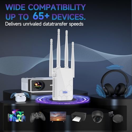 Cyseed WiFi Extender 10000 Sq.ft Repeater White