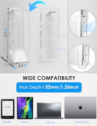 Haohaio Acrylic Laptop Wall Mount BJBZJ-01P - Clear - 2.3 x 1.26 x 7.7 in - Adjustable - 1.0 Count