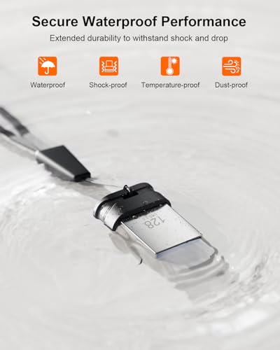 GARMESE 128GB USB 3.0 Flash Drive Compact Waterproof Portable Device