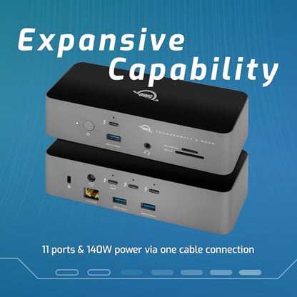 OWC Thunderbolt 5 Dock, 11 Port, 140W Power Delivery, 2.5GbE, SD/microSD Reader