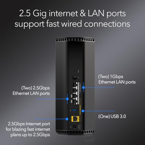 NETGEAR RS300 Tri-Band WiFi 7 Router, Up to 9200 Mbps, Coverage 2500 sq. ft., Model RS300