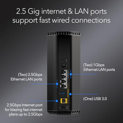 NETGEAR RS300 Tri-Band WiFi 7 Router, Up to 9200 Mbps, Coverage 2500 sq. ft., Model RS300