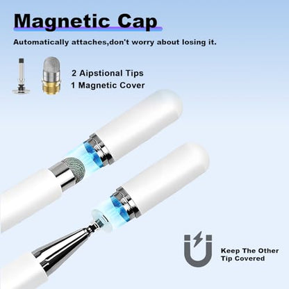 DOGAIN Stylus Pen and Mount Compatible with Digital Calendars and Tablets | Dual Tip Design | Magnetic Holder