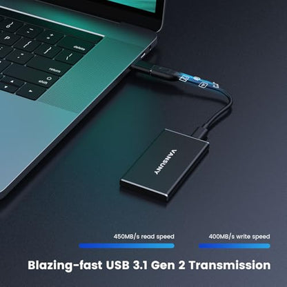 Vansuny 500GB Portable External Solid State Drive B082VZC5JN USB 3.0, 450MB/s Data Transfer
