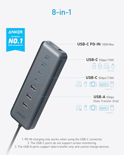 Anker 8-Port USB 3.0 Hub A8307 5Gbps Data Transfer