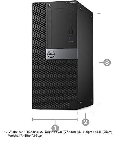 Dell 7050 Mini Tower Desktop Intel i7-7700 3.6GHz 32GB DDR4 1TB SSD + 2TB HDD Windows 11 Pro