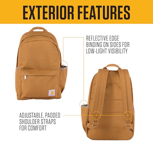 Carhartt 21L Classic Laptop Backpack Black 600-Denier Water-Resistant Polyester