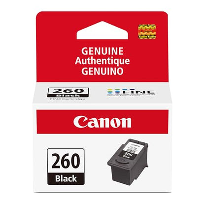 Canon PG-260 1 Count Black Ink Cartridge, Compatible with PIXMA TS5320/6420/6420a, TR7020/7020a, Genuine