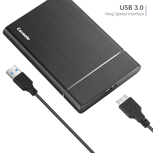 Caraele 500GB External Hard Drive Caraele-500GB USB 3.0 Black Portable Storage