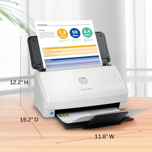 HP 6FW07A 1200 DPI ADF Document Scanner, USB Connection