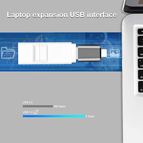 Henrety USB C to USB Adapter 1 Port 1 Amps Black Grey Silver