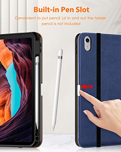 DTTO Case Navy Blue for iPad 10.9" 10th Gen 2022 & 11" 11th Gen 2025 - Model Numbers: A2757/A3354/A3355/A3356 - Faux Leather