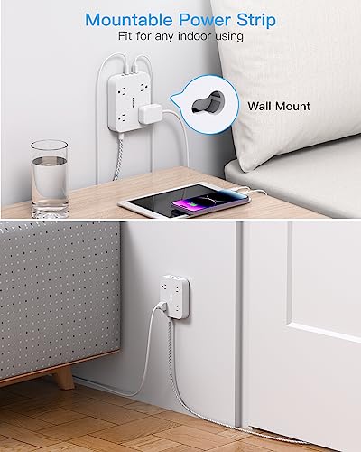 HANYCONY 5ft Power Strip HN43T 4 Outlets 4 USB Ports Type B