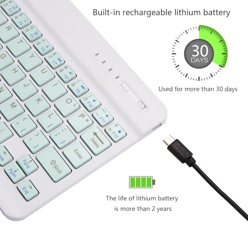Xukinroy 10 inch JP100 Bluetooth Portable Mini Keyboard QWERTY Scissor-switch Multimedia