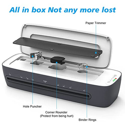 Qfun 13-Inch Thermal Laminator 2-Roller System Portable A3 A4 A5 A6