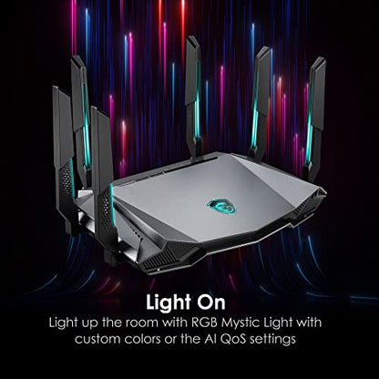 MSI TRI-BAND RADIX AXE6600 Wi-Fi Router 802.11ax 6.6 Gbps 2500 Mbps Ethernet