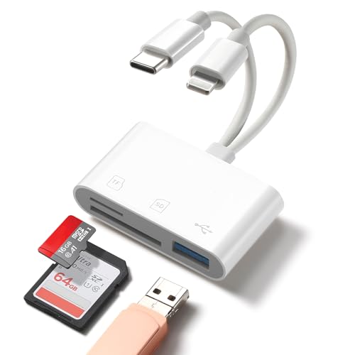 WEZAFO SD Card Reader WZF-DUAL-SLOT-OTG, 2 Ports, USB 2.0, White