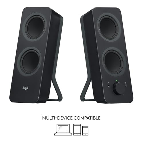 Logitech Z207 2.0 Stereo Computer Speakers Black 10 Watts Bluetooth 4.2 Tabletop Mount