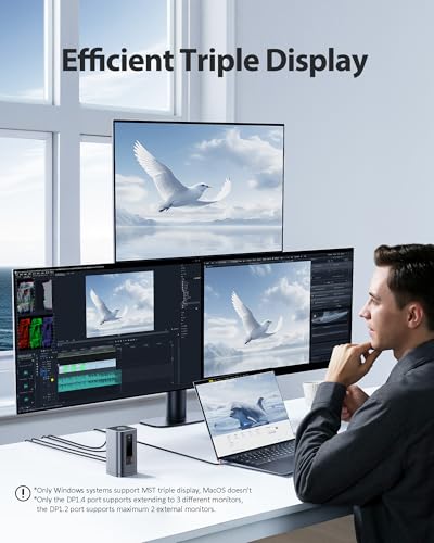 Baseus Spacemate Docking Station 11-in-1 USB-C Dock Triple Display 4K HDMI DisplayPort 100W PD Charging