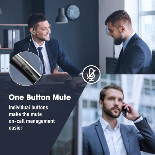 Ngsod Bluetooth Headset Wireless Earpiece 500mAh Battery 72 Hours Talk Time Noise Canceling Mic