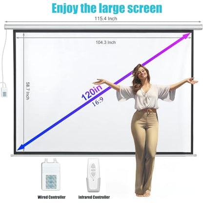 SiliBamb 120 Inch 120 Inch(16:9) Electric Motorized Projector Screen