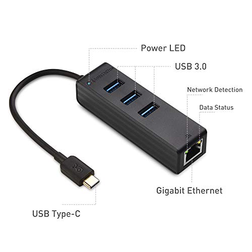 Cable Matters 4-in-1 USB C Hub Model 201020-BLK-N Ethernet Data Transfer 5Gbps