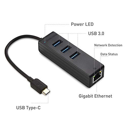 Cable Matters 4-in-1 USB C Hub Model 201020-BLK-N Ethernet Data Transfer 5Gbps