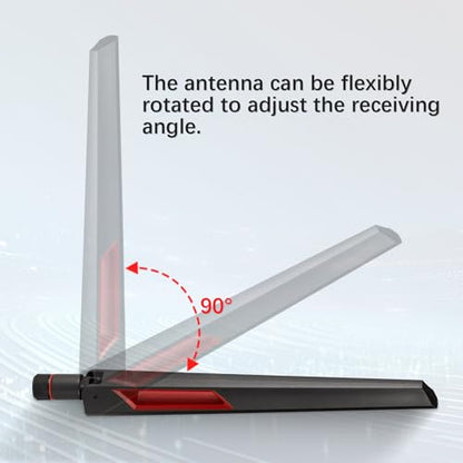 Superbat 2-Piece AU0008ANSP 50 Ohm WiFi Antenna 300 Feet Range RP-SMA Male