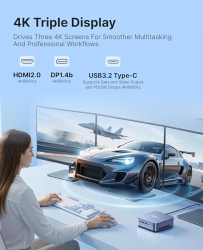 ACEMAGIC M5 Mini PC 4K Resolution Intel Core i7-14650HX 32GB DDR4 1TB SSD