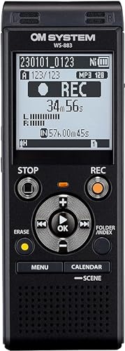 OM SYSTEM WS-883 32GB USB 2.0 Digital Voice Recorder