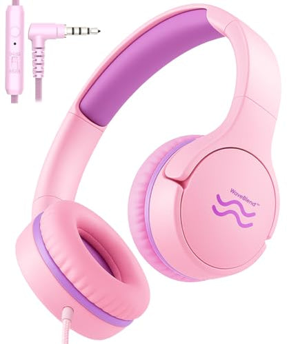 WaveBlend K1-US-WaveBlend-PinkPurple Wired Headphones with 3.5mm Jack for Children