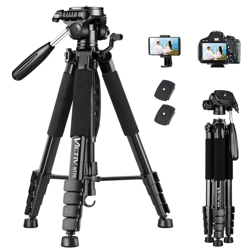 Victiv 74 Inches NT70 Black Camera Tripod Compatible with DSLR and Smartphones