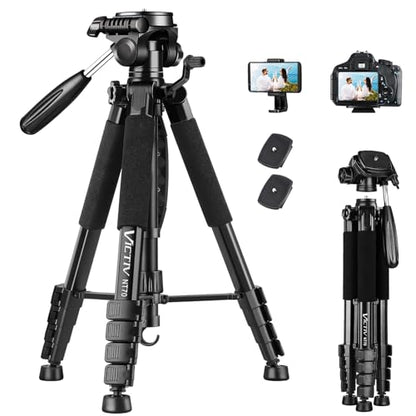 Victiv 74 Inches NT70 Black Camera Tripod Compatible with DSLR and Smartphones