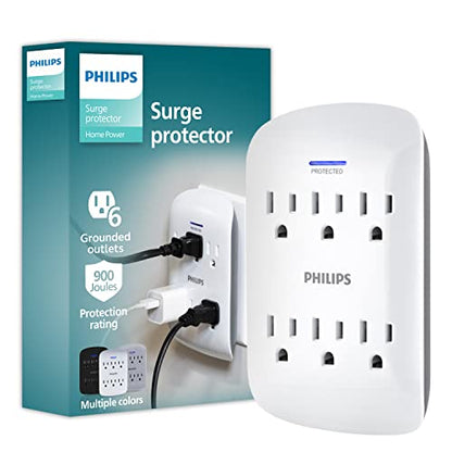 Philips 6-Outlet Extender Surge Protector, SPP3461WA/37
