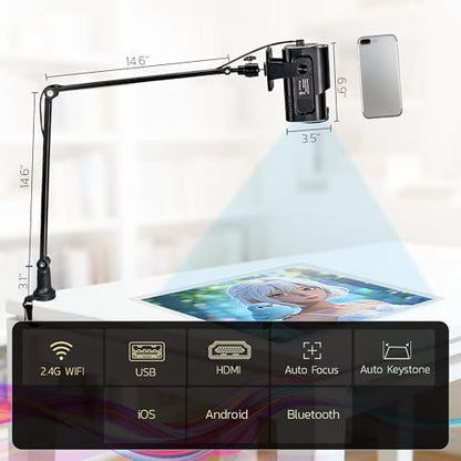 THOUSAND SUNNY 1127-WSY-ZS-TYY 1280 x 720 LCD Projector Portable Tabletop Mount 2000 Lumen