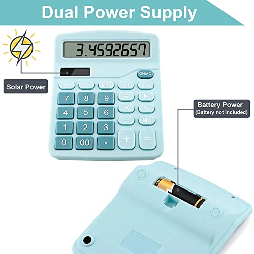PUNGLTD 5.7" x 4.7" LCD Basic Calculator Battery and Powerboard Combo, Model 837-BLUE