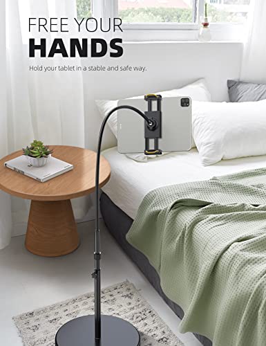 Lamicall FT01-B Gooseneck Tablet Floor Stand, Adjustable Height 63 Inches, Compatible with Tablets 4.7 to 12.9 Inches