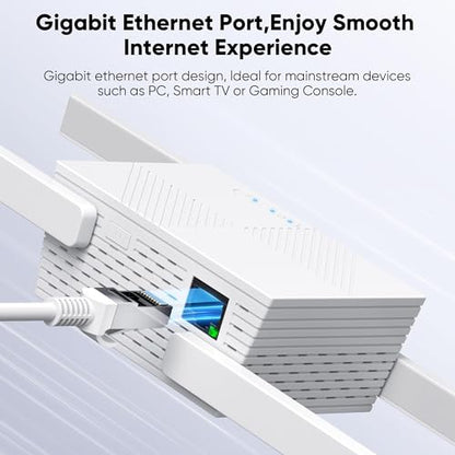 TFBWVD WiFi Extender Signal Booster 10,000 sq ft Dual Band 1200 Mbps ATA WiFi Repeater