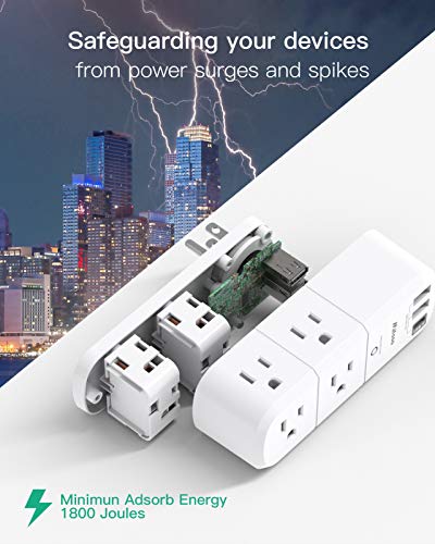 Mifaso 9-Outlet Surge Protector Power Strip with USB Ports MFS6081