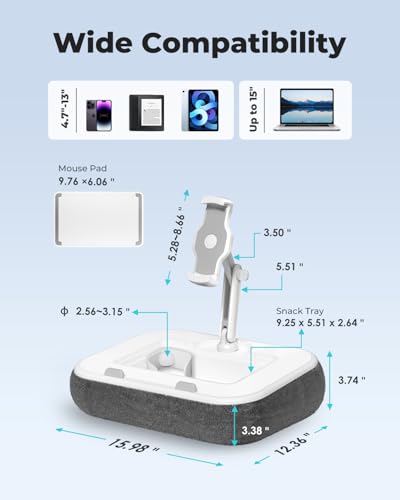 Viozon B6 Multifunctional Adjustable Pillow Stand with Storage for Devices up to 15"