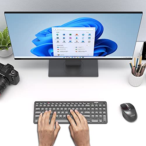 Arteck 14.3" HB305-2 Bluetooth Multi-Device Wireless Keyboard QWERTY Black