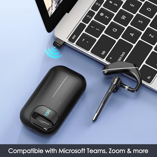 EKVANBEL A6L Wireless Bluetooth Headset 5.3 Dual-Microphone Noise Cancelling 150mAh 1000mAh Battery
