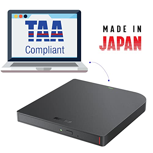BUFFALO 6X Portable Blu-ray Drive BRXL-PUS6U3B-TAA USB 3.2 Type-A/Type-C Optical Drive