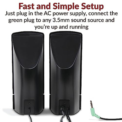 Cyber Acoustics 2.0 CA-2014 4W Speaker System Plastic Dual Speaker Design