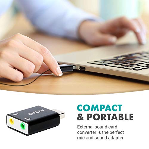 Movo 1 Count USB-AC USB 2.0 Stereo Audio External Sound Card Adapter for PC and Linux