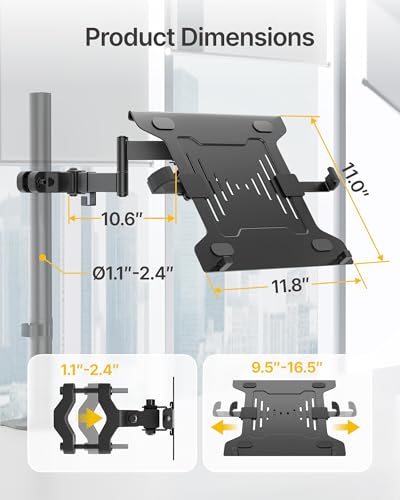 monTEK 2-in-1 Laptop Pole Mount MA1005PLP Black
