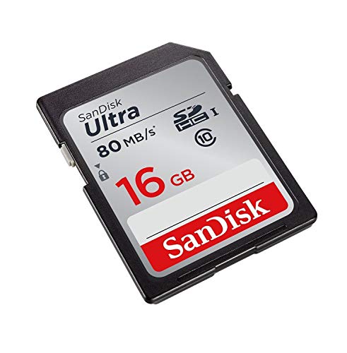 SanDisk 16GB SDSDUNC-016G-GN6IN Class 10 SDHC UHS-I Memory Card, 80MB/s Read Speed, Temperature Proof
