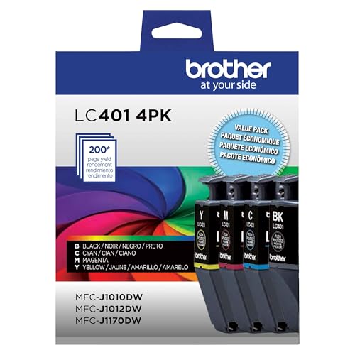Brother Standard Yield LC4014PKS Ink Cartridges 4-Pack Black, Cyan, Magenta, Yellow