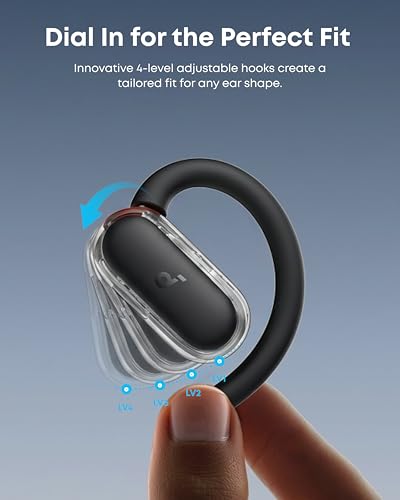 Soundcore A3878 Open-Ear Headphones Bluetooth 5.4, IP55 Water Resistance, 21 Hours Playtime, Adjustable Ear Hooks